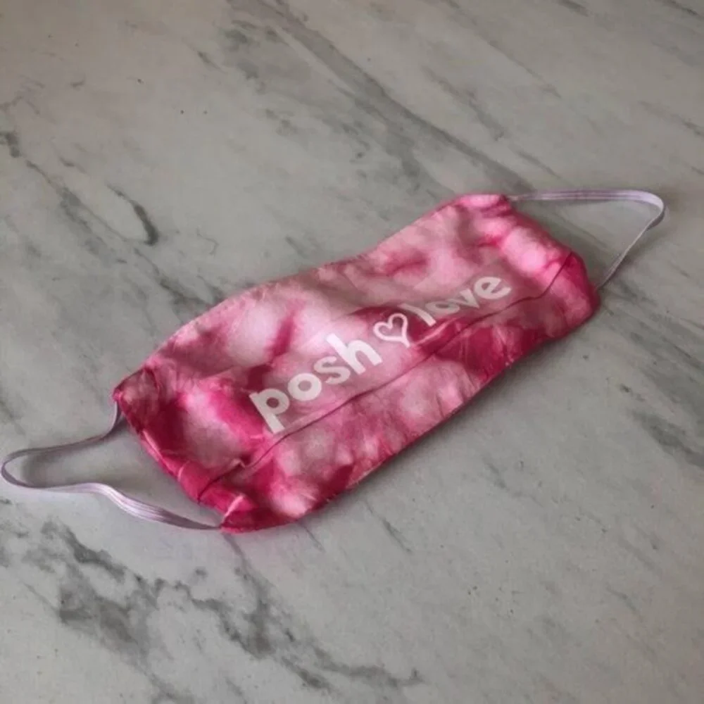 Posh Love Tie Dye Face Mask Pink White NWT - Picture 2 of 3
